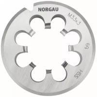 Плашка круглая MF33x3 мм, диаметром 65 мм NORGAU Industrial метрическая, для нарезания резьбы с мелким шагом, по DIN223, HSS