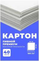 Пивной картон Премиум класса. Толщина 1,5мм, плотность 650г/м2. 40 листов