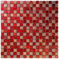 Итальянская мозаика травертин Skalini GRD-1 красный квадрат