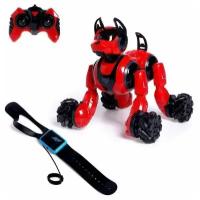 Робот-собака Киберпёс, управление жестами, световые и звуковые эффекты, цвет красный