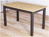 Стол кухонный Классика из массива сосны, лакированная столешница 40 мм и ножки цвета венге, 120х80х75 см