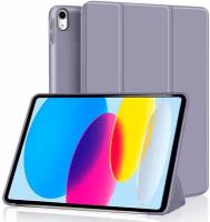 Чехол для планшета Apple iPad 10 10.9 дюйма (2022) - A2696, A2757, A2777, из мягкого силикона, трансформируется в подставку (дымчато-фиолетовый)