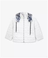 Куртка демисезонная из плащовки с матовым блеском белая Gulliver, для девочек, размер 122, мод 12301GMC4102
