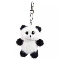 Игрушка-брелок Junfa toys Флэтси мини Панда, 9.5 см, черно-белый