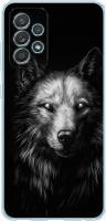 Силиконовый чехол на Samsung Galaxy A52 / Самсунг Галакси А52 Волк черно белый