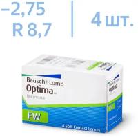 Контактные линзы Bausch & Lomb Optima FW, 4 шт., R 8,7, D -2,75