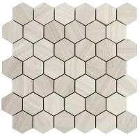 Шестигранная мозаика из мрамора Natural Mosaic M032-DH5 White Wooden серый гексагон светлый