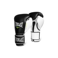 Перчатки тренировочные Everlast Powerlock 12oz черные/белые/зеленые