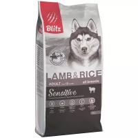 Blitz Sensitive Adult Dog Сухой корм для собак с чувствительным пищеварением, Ягненок и Рис 15кг