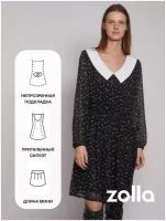 Платье Zolla, прилегающее, мини, подкладка, размер S, черный