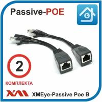 Passive Poe инжектор XMEye-Passive Set-02 (Черный) Комплект для двух камер видеонаблюдения