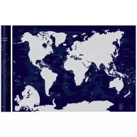 Стирающаяся скретч-карта мира Afi Design Blue (A1 - 84 х 60 cm)