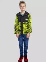 Куртка на мальчика весенняя, ветровка на лето, цвет салатовый с черным, без флиса. Размер 110 (2325А), арт. 9159