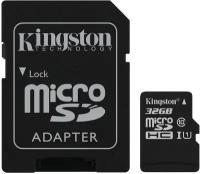 Флеш карта microSDHC 32GB Class10 Kingston Class10 UHS-I Canvas Select up to 100MB/s с адапт
