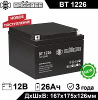 Аккумуляторная батарея Battbee BT 1226 12 В 26 Ач для ИБП,UPS, аккумулятор для детского электромобиля, эхолота
