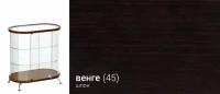 Витрина стеклянная овальная со стеклянной вставкой в верхней столешнице As 64.102-01 (64.10 h1247 со стеклянной вставкой Шпон орех)