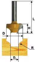 Фреза по дереву пазовая фасонная Ø50.8х25 R19 твердосплав ц/хв 12 энкор бокс