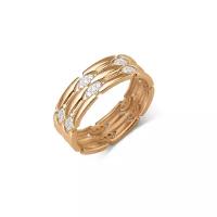 Кольцо обручальное PLATINA, красное золото, 585 проба, бриллиант