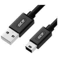 GCR Кабель PROF 0.5m USB 2.0, AM/mini, черный, 28/24 AWG, экран, армированный, морозостойкий