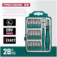 Отвертка для точных работ со сменными битами 28 предм, KRAFTOOL Precision-28