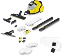 Пароочиститель для дома Karcher SC 5 EasyFix + аксессуары VELER: 2 салфетки для пола, 2 обтяжки для ручной насадки, 4 щёточки, насадка для мойки окон