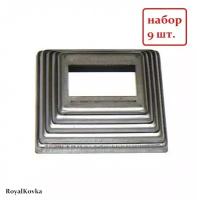 Кованый элемент Royal Kovka Основание балясин 74х84х29 мм под квадрат 40х20 мм металл 0.8 мм Набор 9 шт арт ОБ5224-9