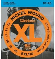 D'Addario EXL110 - Струны для электрогитары, Regular Light, никель, 10-46