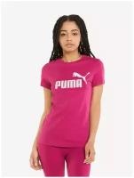 Футболка, PUMA ESS Logo Tee, Женская, размер XS; Festival Fuchsia