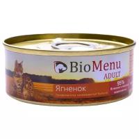 BioMenu ADULT Консервы для кошек мясной паштет с Ягненком 100гр