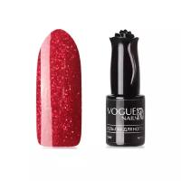 Гель-лак для ногтей с блестками Vogue Nails плотный, насыщенный, светлый, красный, 10 мл