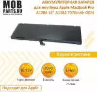 Аккумуляторная батарея OEM для ноутбука Apple MacBook Pro A1286 15