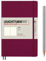 Блокнот Leuchtturm Paperback B6+ 61л без линовки мягкая обложка Красный Портвейн