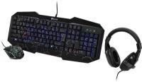 Комплект Оклик HS-HKM100G Imperial (клавиатура+мышь+гарнитура), черный