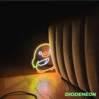 DIODENEON / Неоновый светильник - Утка с ножом 39x39 см