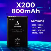 Аккумуляторная батарея AMFOX для Samsung X200, 800 mAh, SAM-X200, АКБ, аккумулятор на смартфон, подзарядка мобильника, батарейка на мобильный телефон