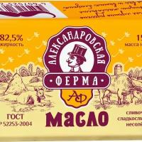 Масло Александровская ферма сливочное несоленое 82.5% 150г