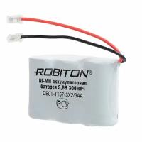 Аккумулятор Т-157 3.6 Вольт ROBITON DECT-T157-3X2/3AA, 13472, 300 мАч, 31х43х15 мм, никель-металлогидридный