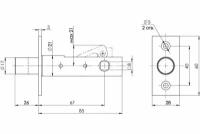 Задвижка врезная DB-PRO.867 (DB 867) CP (хром) 67мм