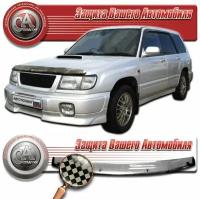 Дефлектор капота для Subaru Forester 1997-2000 Шелкография черная