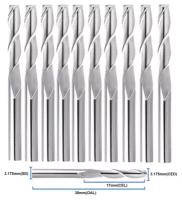 Набор фрез для станков с ЧПУ 3,175 мм (1/8') 17 мм двусторонние плоские 10 шт