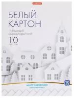 Картон белый А4, 10 листов, мелованный односторонний, 170 г/м2, ErichKrause, в папке, схема поделки