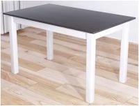 Стол кухонный Классика из массива сосны, столешница цвета венге 20 мм и белые ножки, 120х60х75 см