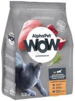 Сухой корм для взрослых стерилизованных кошек и котов AlphaPet WOW Superpremium Индейка и потрошки