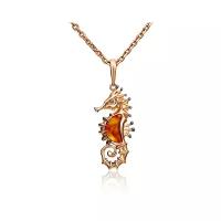 PLATINA jewelry Подвеска из красного золота с янтарем 03-2973-00-271-1110-46