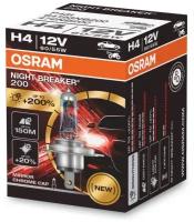 Лампа автомобильная галогенная OSRAM Night Breaker 64193NB200 H4 12V 55W P43t 1 шт