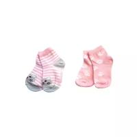 Носки Uviton 2 пары, размер 0-6 меc, розовый, серый