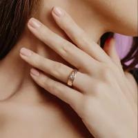 Кольцо помолвочное Яхонт, красное золото, 585 проба, бриллиант, размер 17, бесцветный, золотой