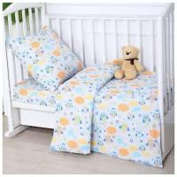 Постельное бельё BABY Совушки, цвет серый, 112х147см,110х150см, 60х60см, бязь 142гр/м, 100% хлопок