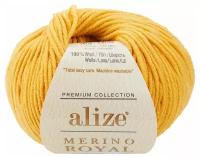 Пряжа Merino Royal Alize цвет 02 желтый шафран 50г 100м 1 моток