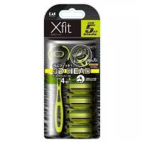 Многоразовый бритвенный станок KAI X-fit, черный, 4 шт